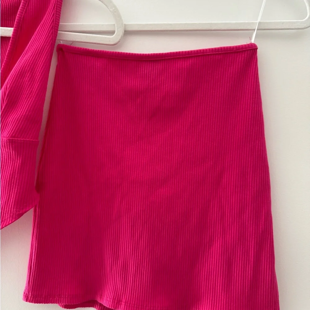 Hot Pink Ribbed Two-Piece Set - Picture 5 of 6